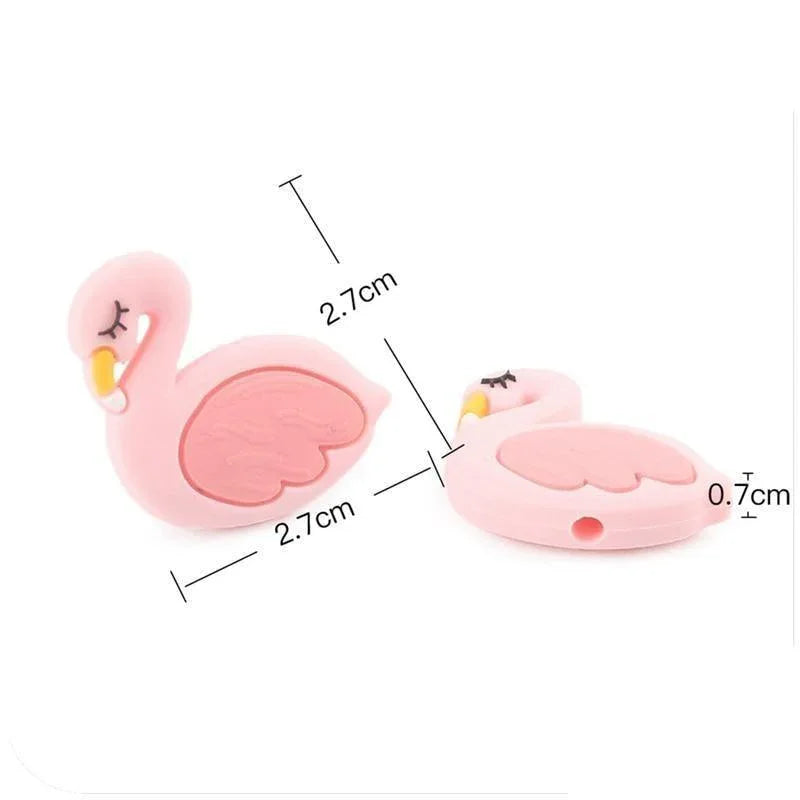 5PCS/SET Silicone Animal Beads BPA Free Baby Teething Beads Toy For Pacifier Clips New Born Silicone Rodent Tiny Rod Baby Teether For Baby Kids - BIG FRENCHIES