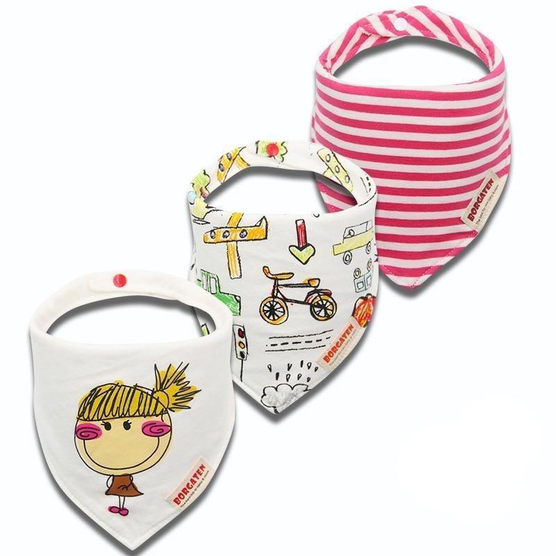 Cartoon Cotton Newborn Baby Boys and Girls Bibs Baby Towel Scarf Children Cravat Infant Kids Scarf - BIG FRENCHIES