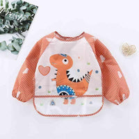 Cute Cartoon Print Baby Waterproof Long Sleeve Apron Children Feeding Smock Bib Baby Accessories - BIG FRENCHIES