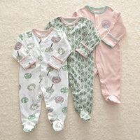 3Pcs Baby unisex Rompers Long Sleeve Sleep suit Cartoon Jumpsuit Baby Pajamas Stes For Kids Between 0-12Months - BIG FRENCHIES