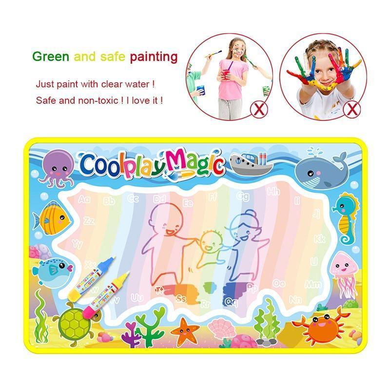 Magic Water Painting Drawing Mat & 2 Pens Doodle Board Coloring Books for Kids Children Educational Toys - BIG FRENCHIES