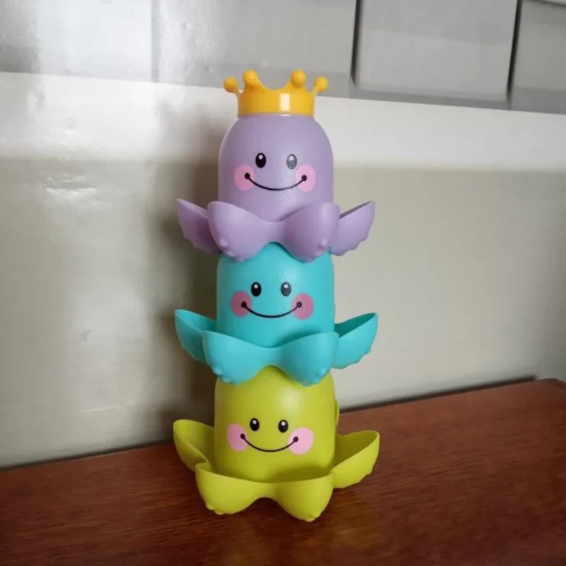 Kids Ocean Life Octopus Stacking Cups Bath Toy Children Play Educational Cute Cartoon Bathroom Toys - BIG FRENCHIES