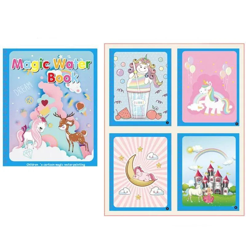 1pcs Magical Book Water Drawing Coloring Cartoons Books Doodle Pen Painting Drawing Board For Kids Toys Birthday Gift - BIG FRENCHIES
