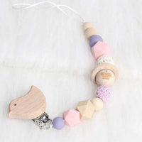 Modern Wood Pacifier Clip Chain Holder Nipples Pacifier Clips Pacifier Teether Teething Toy Cartoo Wooden Bracket For Pacifier For Kids - BIG FRENCHIES
