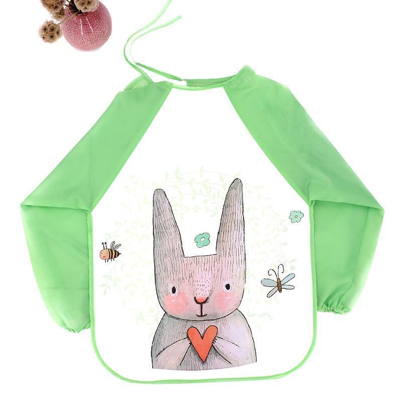 Cute Cartoon Print Baby Waterproof Long Sleeve Apron Children Feeding Smock Bib Baby Accessories - BIG FRENCHIES
