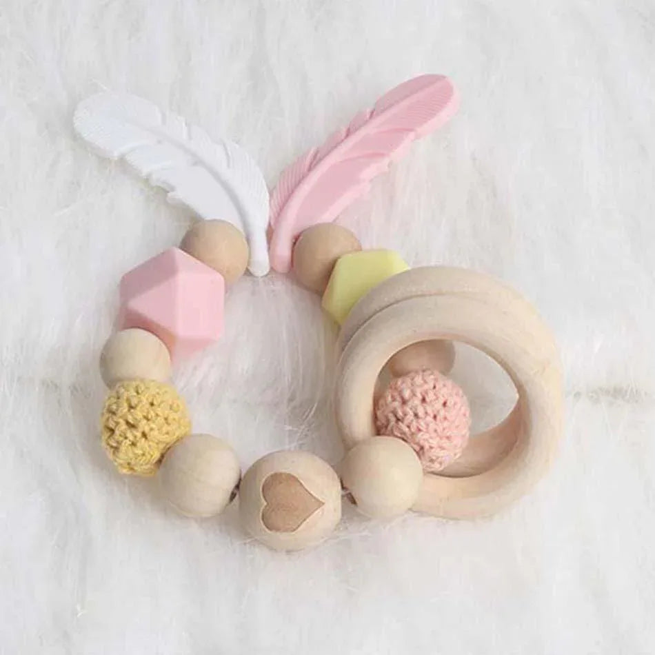 Modern Wood Pacifier Clip Chain Holder Nipples Pacifier Clips Pacifier Teether Teething Toy Cartoo Wooden Bracket For Pacifier For Kids - BIG FRENCHIES