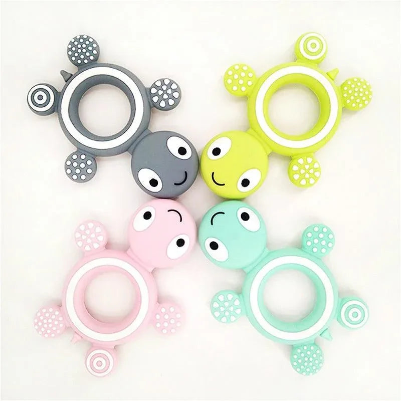 Baby Silicone Teethers Food Cute Turtle Tiny Teething Baby Shower Gifts Cartoon Animals Teether - BIG FRENCHIES