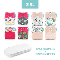 4PCS/SET Washable Eco-friendly Diaper Ecological Adjustable Nappy Reusable Cloth Diapers Set For Baby and Kids - BIG FRENCHIES