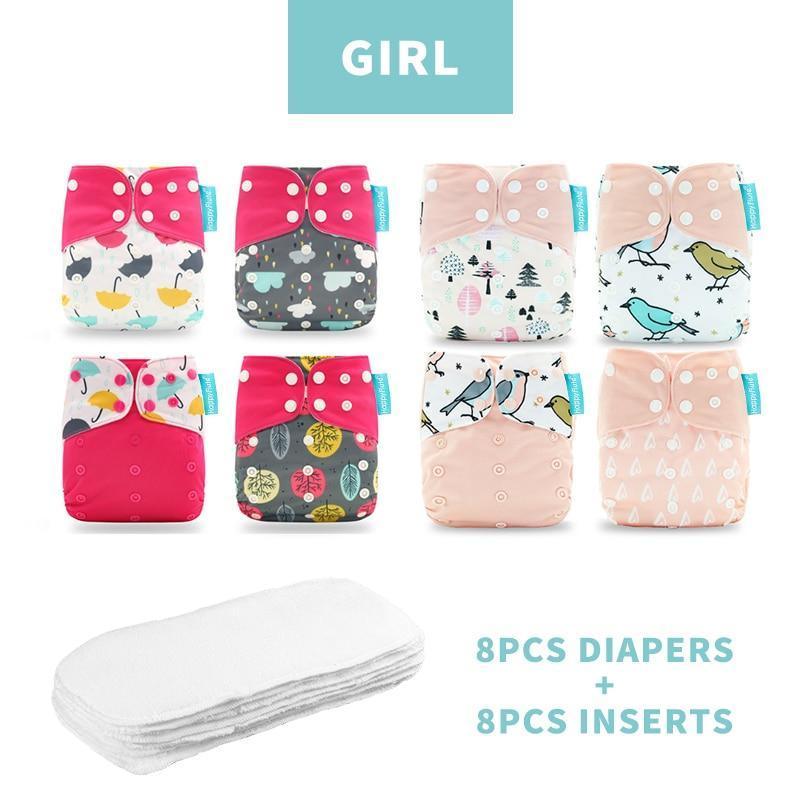 4PCS/SET Washable Eco-friendly Diaper Ecological Adjustable Nappy Reusable Cloth Diapers Set For Baby and Kids - BIG FRENCHIES