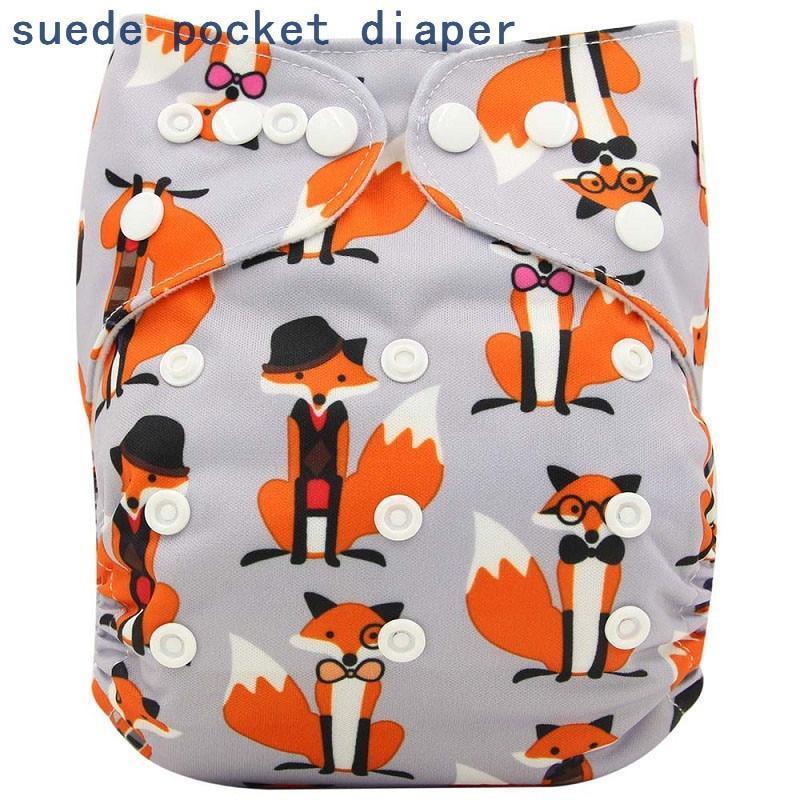 Newborn Cloth Diaper Sewed in Charcoal Bamboo Insert and Suede Pocket Diapers Waterproof Baby Nappies Design for Baby - BIG FRENCHIES