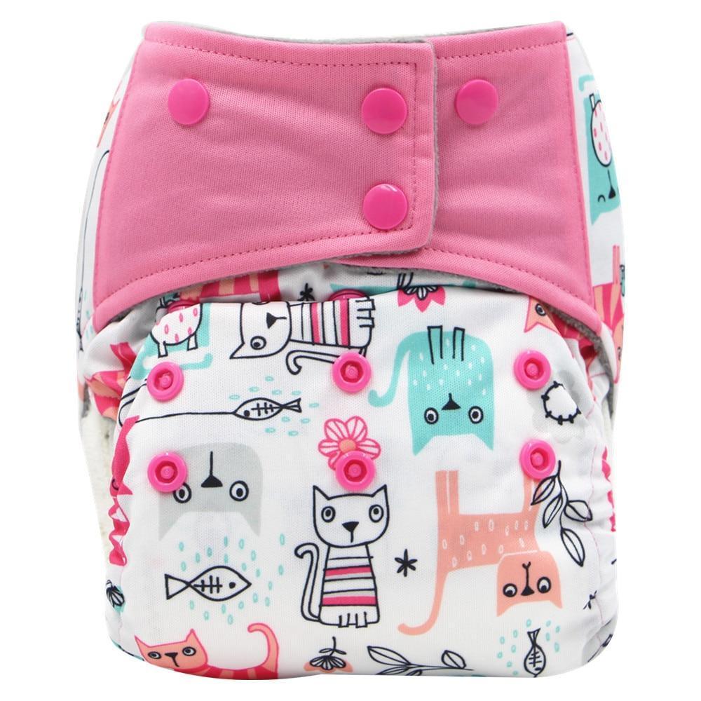 Colorful Modern Baby Cloth Diaper Bamboo Charcoal Nappy All-in-one Diapers sewn 3 Layers Micro fleece Insert Inside Reusable Diaper For Baby and Kids For Unlimited Use - BIG FRENCHIES