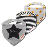 3PCS Comfortable Waterproof Organic Cotton Baby Burp Cloth Bandanna Scarf Bibs For Newborn Baby Boy And Girl - BIG FRENCHIES
