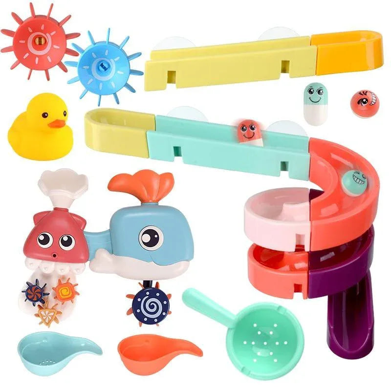 Bath Toys Suction Cup Marble Race Orbits Track Kids Bathroom Bathtub Play Water Toy Shower Games For Kids - BIG FRENCHIES