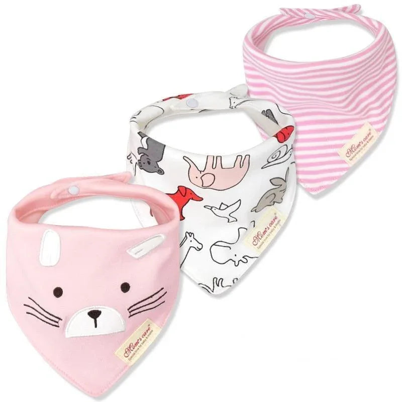Moder 3PCS Baby Bibs Bandanna Lot Cotton Multi-style Triangle Cartoon For Infant Boys And Girls - BIG FRENCHIES