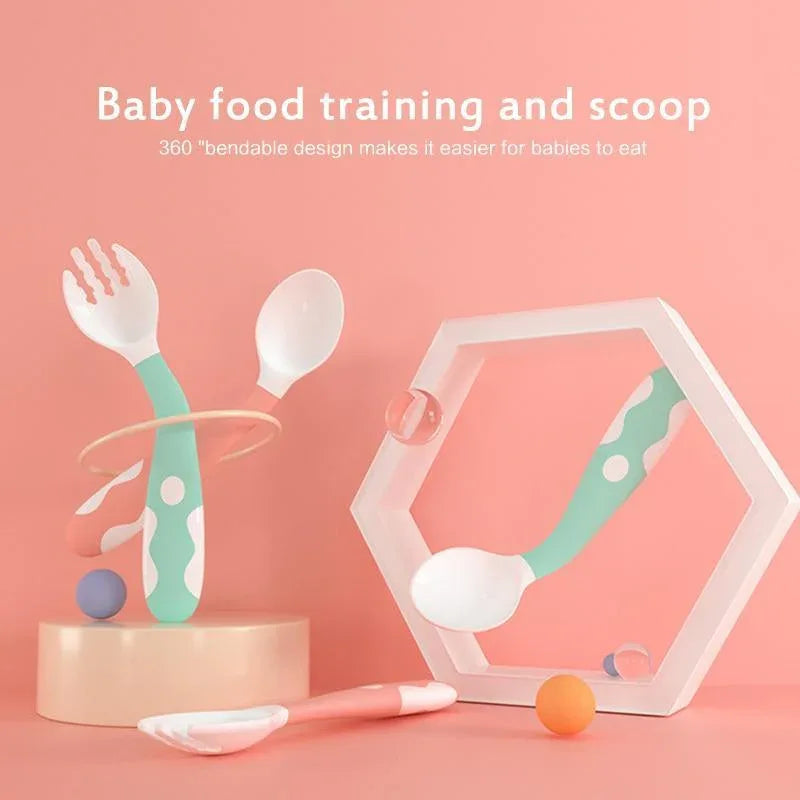 Baby Soft Silicone Spoon Infant Feeding Spoon Utensils Auxiliary Food Spoon Learn Eat Training Soft Spoon Children Tableware - BIG FRENCHIES