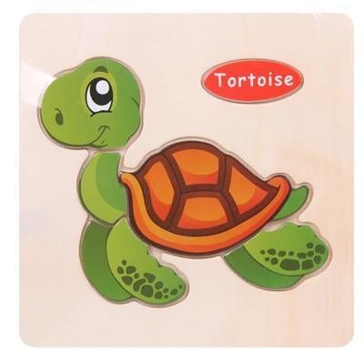 Baby Toys Wooden 3D Puzzle Cartoon Animal Intelligence Kids Educational Brain Teaser Children Tangram Shapes Learning - BIG FRENCHIES