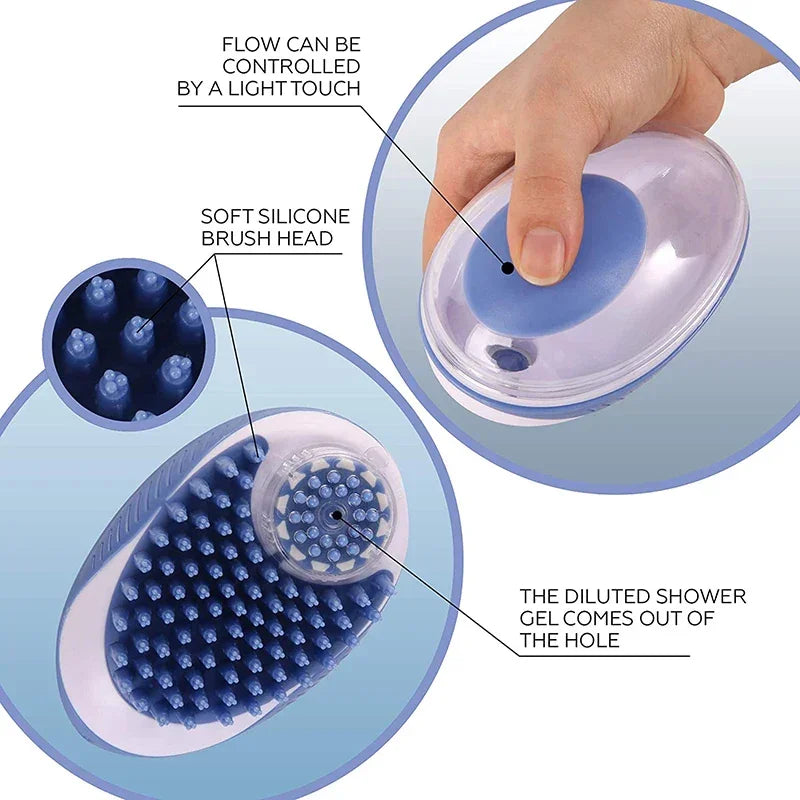 2-in-1 Pet Bath Brush – Soft Silicone Dog Cat Grooming & Massage Comb - BIG FRENCHIES