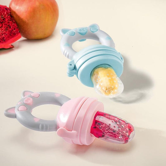 Silicone Baby Pacifier Feeder Cartoon Animal Infant Nipple Holder Newborn Fruit pacifier Tetine Silicona Nipple Bit - BIG FRENCHIES