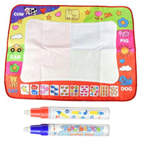 1-6 Years Children Kids Baby Drawing Educational Water Mat Drawing Painting Toddler Board/ Charpet With Magic Water Pen Gift 45.5 X 29cm (White) - BIG FRENCHIES