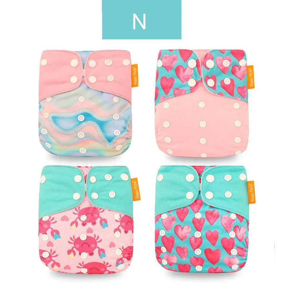 4PCS/SET Washable Eco-friendly Diaper Ecological Adjustable Nappy Reusable Cloth Diapers Set For Baby and Kids - BIG FRENCHIES