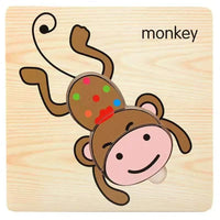 3D Wooden Children Interesting Puzzle Toys With Animals and Cars Exellent Puzzles Intelligence Kids Early Educational Toys For Children - BIG FRENCHIES