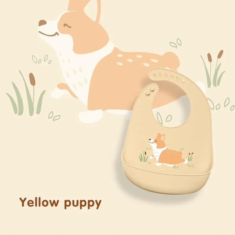 Colorful Baby Stuff Waterproof Silicone Bib Feeding Baby Cartoon Aprons Adjustable Bibs Burp Cloths - BIG FRENCHIES
