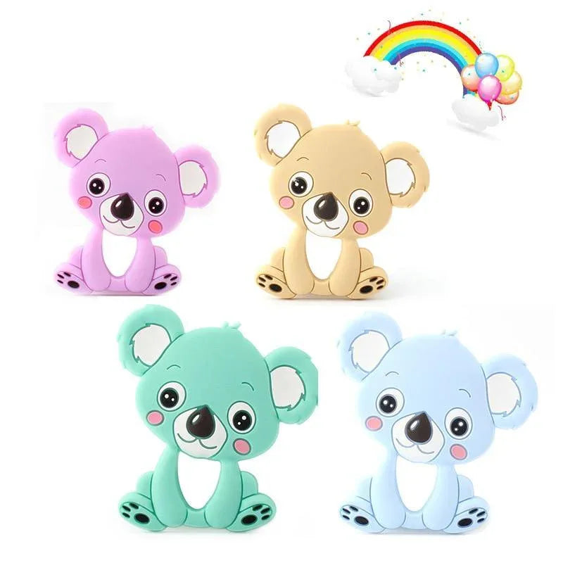 2pcs Cartoon Baby Teether Animal Silicone Teether Raccoon Elephant Koala Giraffe Baby Teething Toys Accessories Perfect Toy For Kids - BIG FRENCHIES