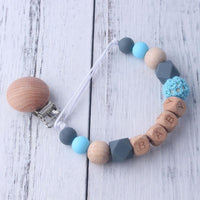 Baby Boy Wood Chew Pacifier Clips Dummy Chain Holder Cute Soother Chains Baby Girl Teething Toy - BIG FRENCHIES