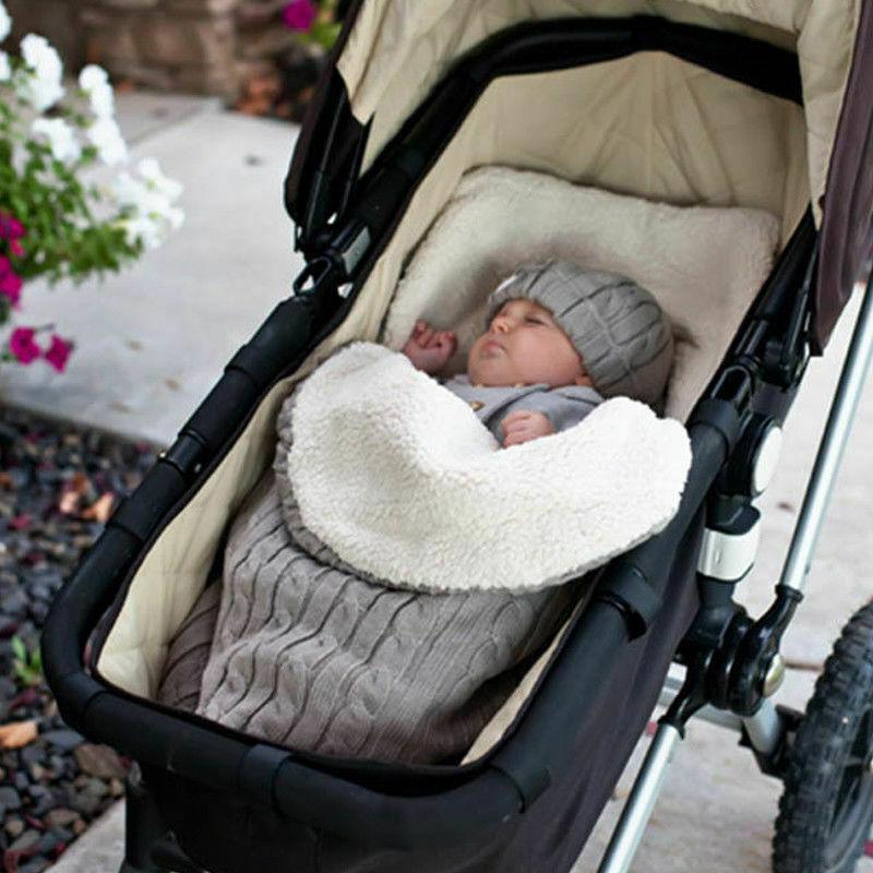 Warm Baby Blanket Knitted Newborn Swaddle Wrap Soft Sleeping Bag Footmuff Cotton Envelope For Stroller Accessories For Baby - BIG FRENCHIES