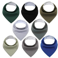 8PCS/SET Comfortable Colorful 100% Organic Cotton Adjustable Snaps Bandana Saliva Bibs For Baby Boys & Girls Kids - BIG FRENCHIES
