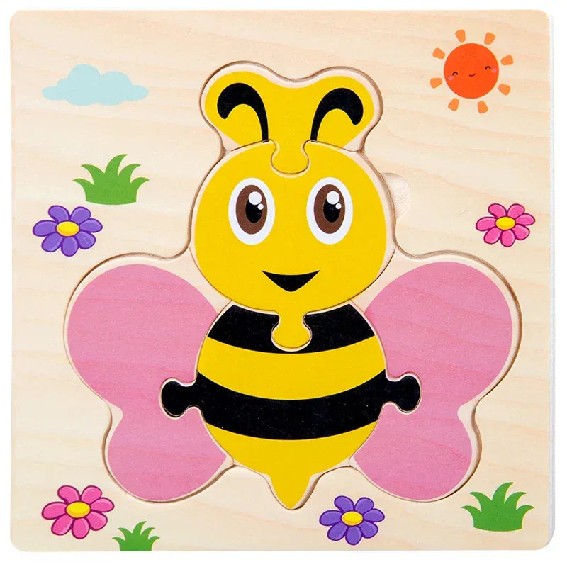 Baby Wooden 3D Tangram Puzzle – Educational Cartoon Animal Toy - BIG FRENCHIES