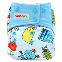 Colorful Modern Baby Cloth Diaper Bamboo Charcoal Nappy All-in-one Diapers sewn 3 Layers Micro fleece Insert Inside Reusable Diaper For Baby and Kids For Unlimited Use - BIG FRENCHIES