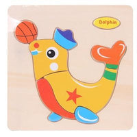 Baby Toys Wooden 3D Puzzle Cartoon Animal Intelligence Kids Educational Brain Teaser Children Tangram Shapes Learning - BIG FRENCHIES