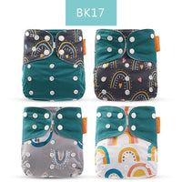 4pcs/set Washable Eco-Friendly Cloth Diaper Cover Adjustable Nappy Cloth Diapers Cloth Nappy For Baby Boys and Grils Baby - BIG FRENCHIES