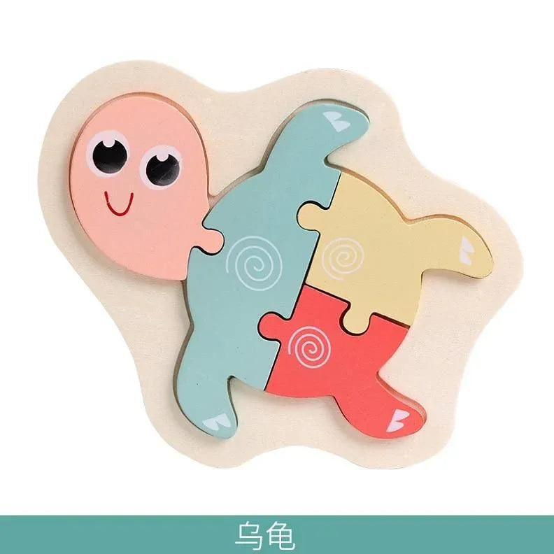 Wooden Children Colorful Animal Stevvex Puzzle for Toddler Creative Puzzle Early Educational Toys for Boys and Girls 2-4 - BIG FRENCHIES