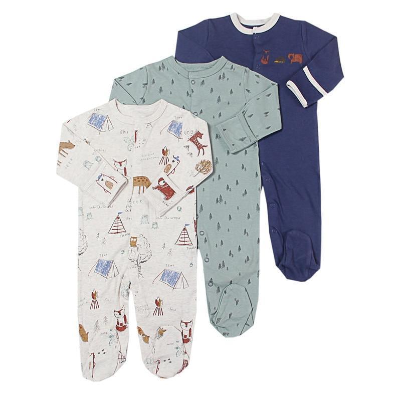 3Pcs Baby unisex Rompers Long Sleeve Sleep suit Cartoon Jumpsuit Baby Pajamas Stes For Kids Between 0-12Months - BIG FRENCHIES