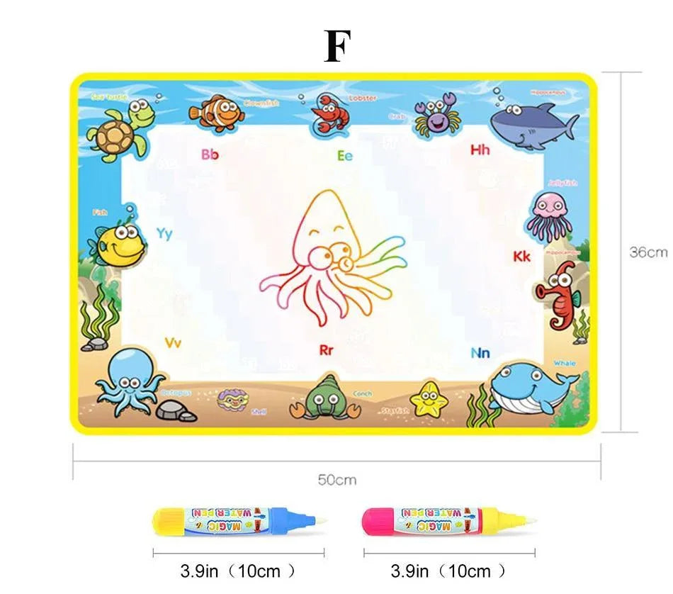 Magic Water Painting Drawing Mat & 2 Pens Doodle Board Coloring Books for Kids Children Educational Toys - BIG FRENCHIES