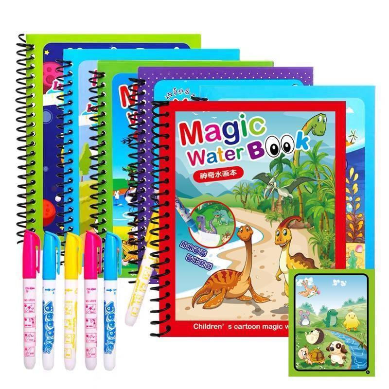 1pcs Magical Book Water Drawing Coloring Cartoons Books Doodle Pen Painting Drawing Board For Kids Toys Birthday Gift - BIG FRENCHIES