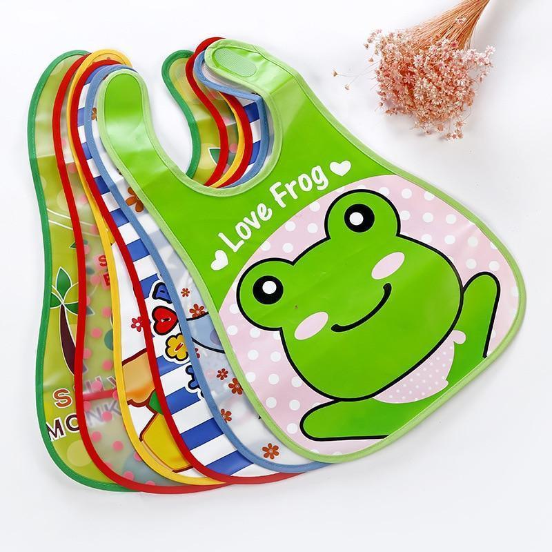 Fashion Printed Adjustable Animal Plastic Waterproof Lunch Feeding Bibs Feeding Cloth for Children In Modern Design - BIG FRENCHIES