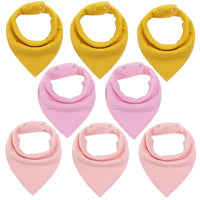 8PCS/SET Comfortable Colorful 100% Organic Cotton Adjustable Snaps Bandana Saliva Bibs For Baby Boys & Girls Kids - BIG FRENCHIES