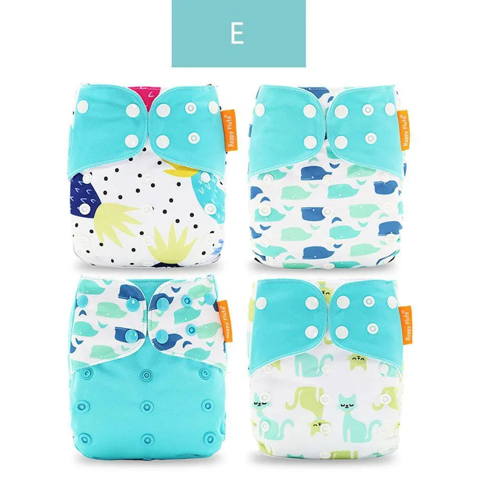 4PCS/SET Washable Eco-friendly Diaper Ecological Adjustable Nappy Reusable Cloth Diapers Set For Baby and Kids - BIG FRENCHIES