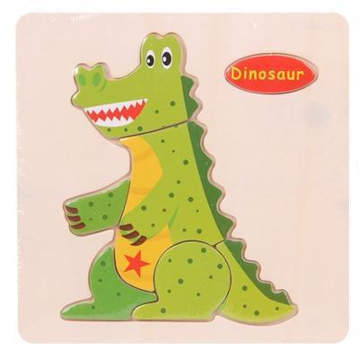 Baby Toys Wooden 3D Puzzle Cartoon Animal Intelligence Kids Educational Brain Teaser Children Tangram Shapes Learning - BIG FRENCHIES