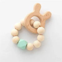 Modern Baby Silicone Wooden Nursing Bracelets Wood Teether Silicone Beads Teething Wood Rattles Toys for Baby - BIG FRENCHIES