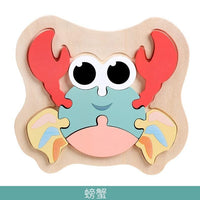 Wooden Children Colorful Animal Stevvex Puzzle for Toddler Creative Puzzle Early Educational Toys for Boys and Girls 2-4 - BIG FRENCHIES