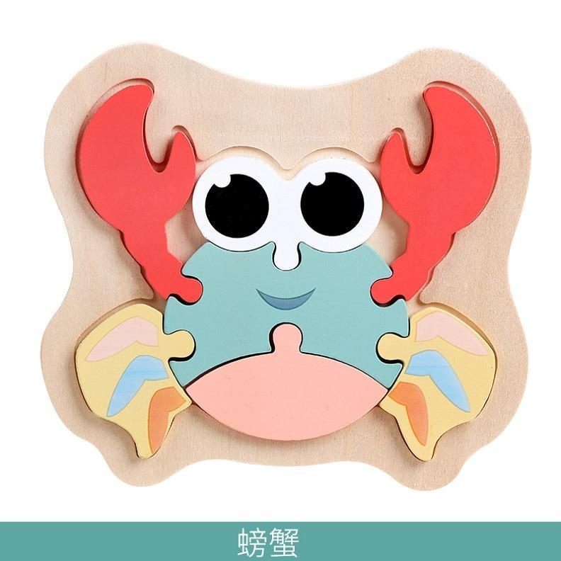 Wooden Children Colorful Animal Stevvex Puzzle for Toddler Creative Puzzle Early Educational Toys for Boys and Girls 2-4 - BIG FRENCHIES