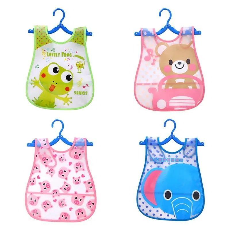 Fashion Printed Adjustable Animal Plastic Waterproof Lunch Feeding Bibs Feeding Cloth for Children In Modern Design - BIG FRENCHIES