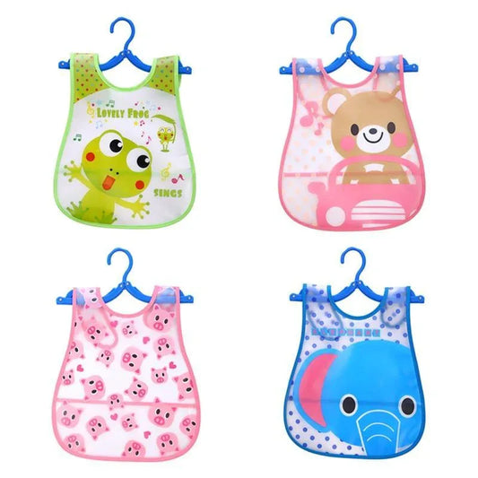 Fashion Printed Adjustable Animal Plastic Waterproof Lunch Feeding Bibs Feeding Cloth for Children In Modern Design - BIG FRENCHIES