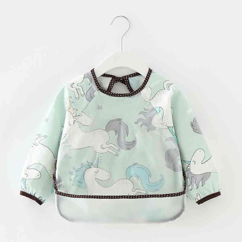 Cute Cartoon Print Baby Waterproof Long Sleeve Apron Children Feeding Smock Bib Baby Accessories - BIG FRENCHIES