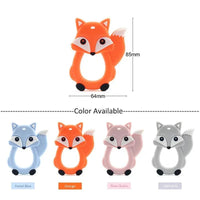 Baby Teethers Cartoon Animal Baby Teething Toy Penguin Silicone Teether Unicorn Pendant Raccoon Accessories - BIG FRENCHIES