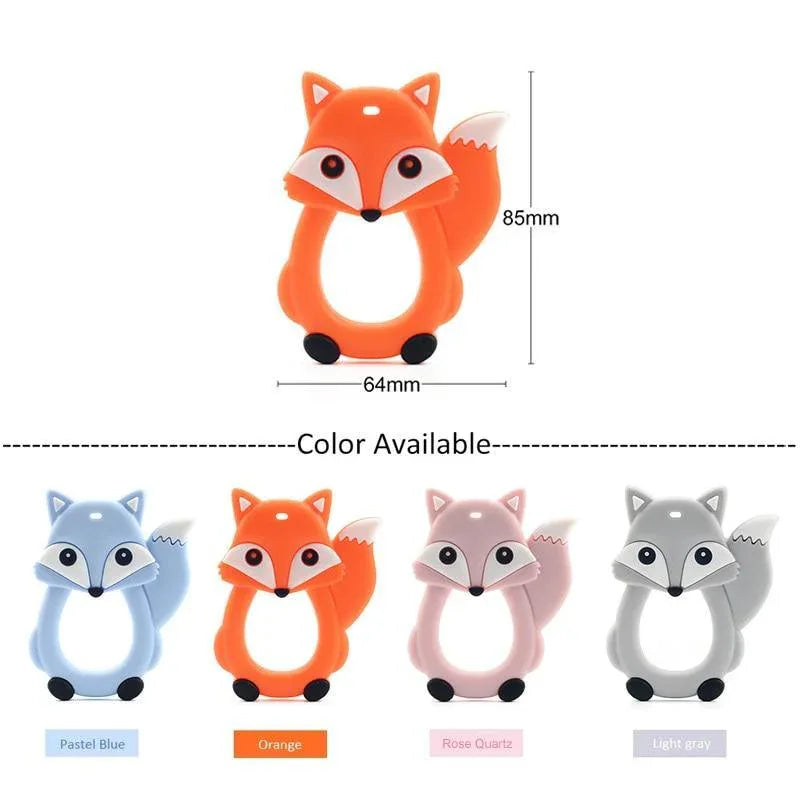 Baby Teethers Cartoon Animal Baby Teething Toy Penguin Silicone Teether Unicorn Pendant Raccoon Accessories - BIG FRENCHIES